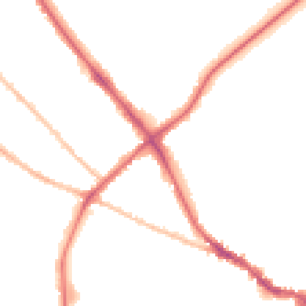 Night-time road noise heatmap for IP1 2PA