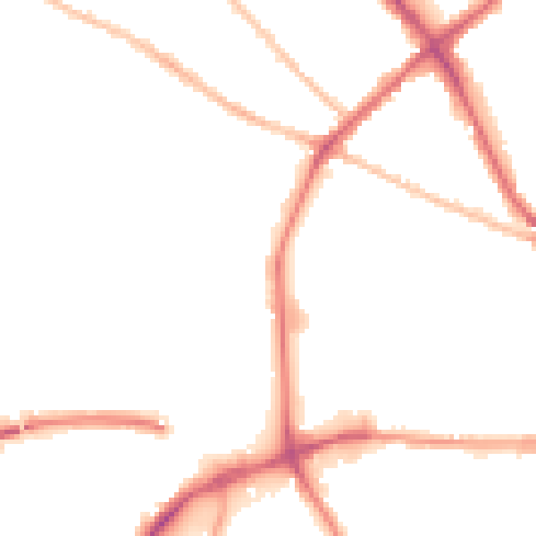 Night-time road noise heatmap for IP1 2QH