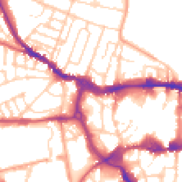 Daytime road noise heatmap for IP1 3EL