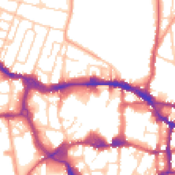 Daytime road noise heatmap for IP1 3HW