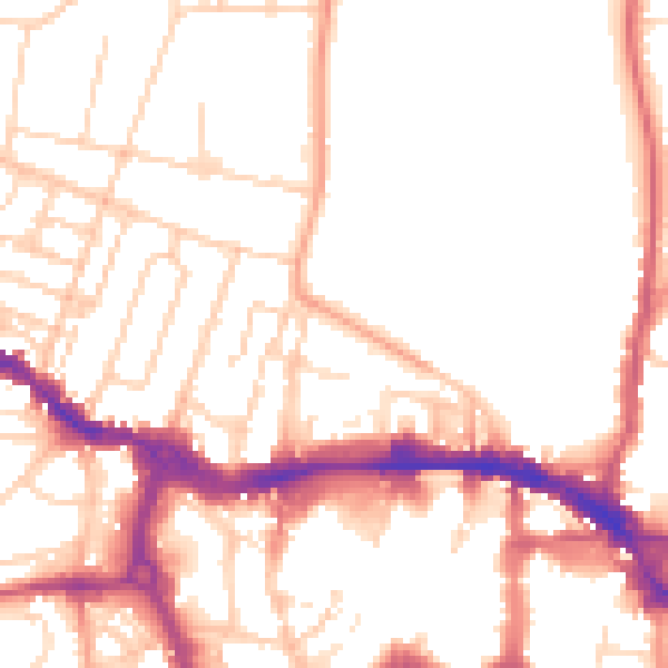 Daytime road noise heatmap for IP1 3JN