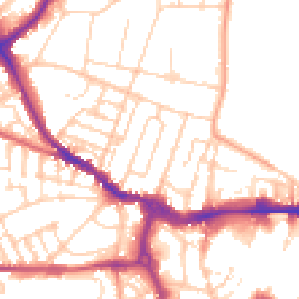 Daytime road noise heatmap for IP1 3NW