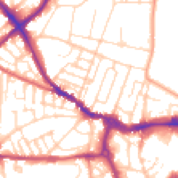 Daytime road noise heatmap for IP1 3NX