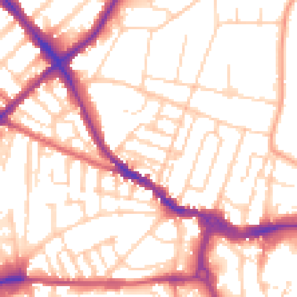 Daytime road noise heatmap for IP1 3NZ