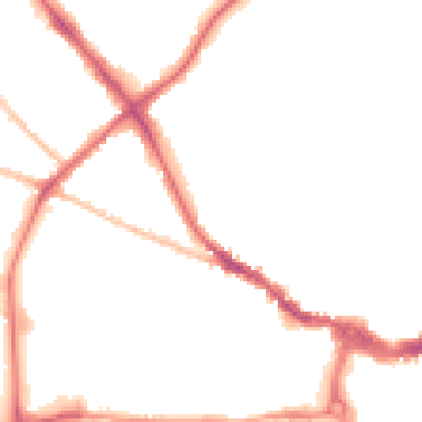 Night-time road noise heatmap for IP1 3PB