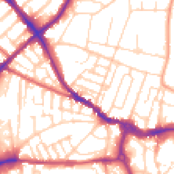 Daytime road noise heatmap for IP1 3PD