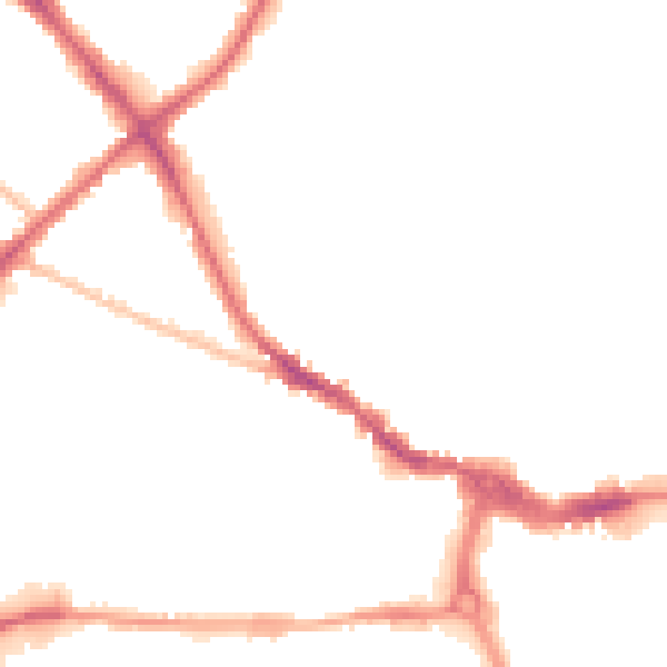 Night-time road noise heatmap for IP1 3PD