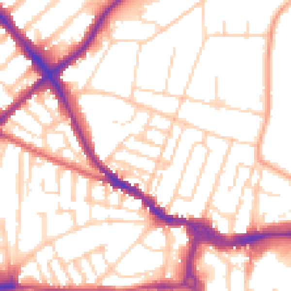 Daytime road noise heatmap for IP1 3PF
