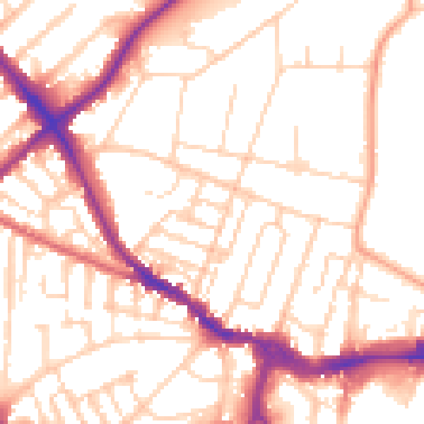 Daytime road noise heatmap for IP1 3PQ