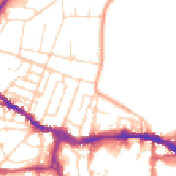 Daytime road noise heatmap for IP1 3PX