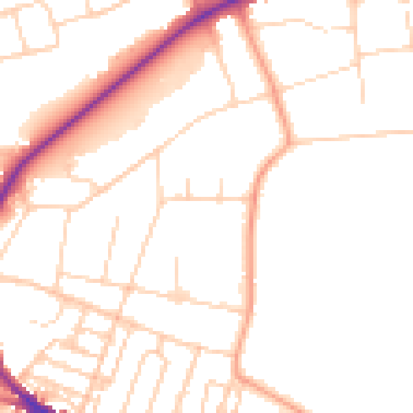 Daytime road noise heatmap for IP1 3QY