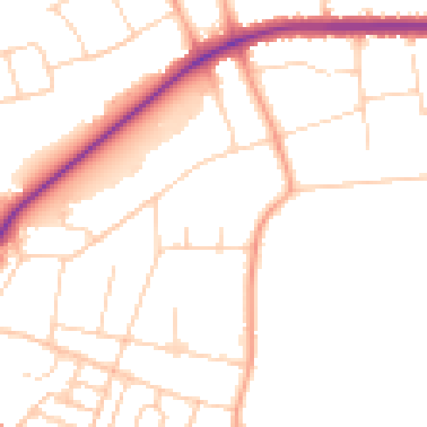 Daytime road noise heatmap for IP1 3RA