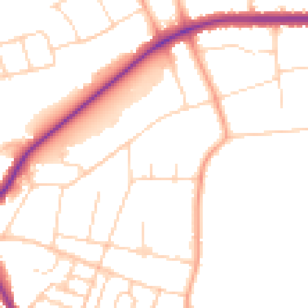 Daytime road noise heatmap for IP1 3RB
