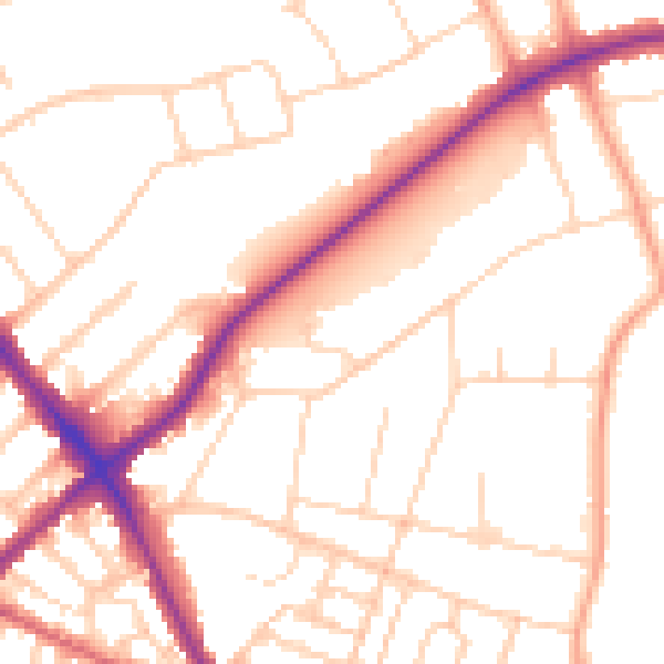 Daytime road noise heatmap for IP1 3RN