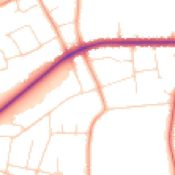 Daytime road noise heatmap for IP1 3RQ