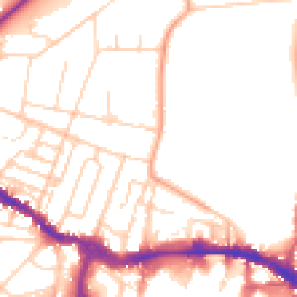 Daytime road noise heatmap for IP1 3SE