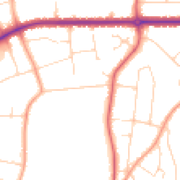 Daytime road noise heatmap for IP1 3SU