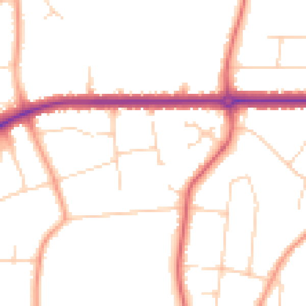 Daytime road noise heatmap for IP1 3TA