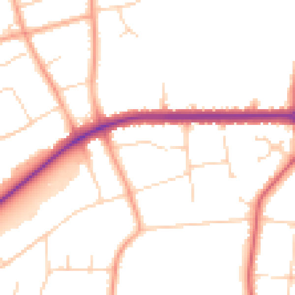 Daytime road noise heatmap for IP1 3TE