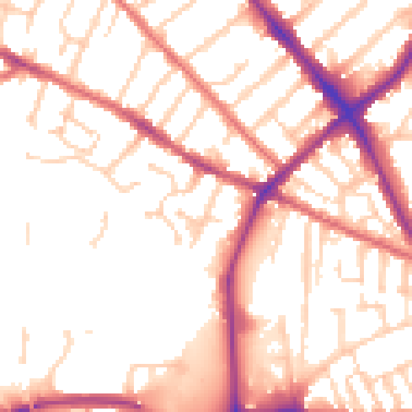 Daytime road noise heatmap for IP1 4AD