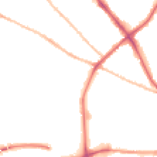 Night-time road noise heatmap for IP1 4AE