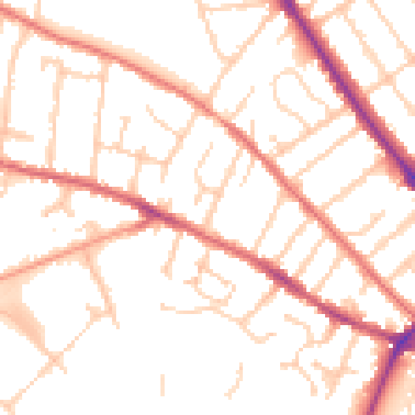 Daytime road noise heatmap for IP1 4BD