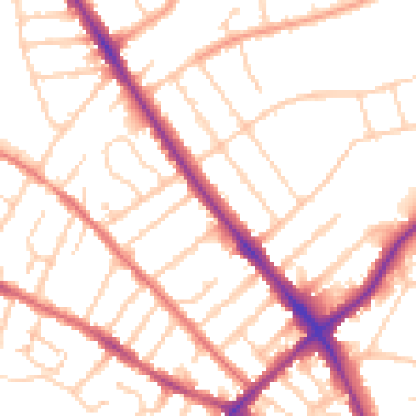 Daytime road noise heatmap for IP1 4BW