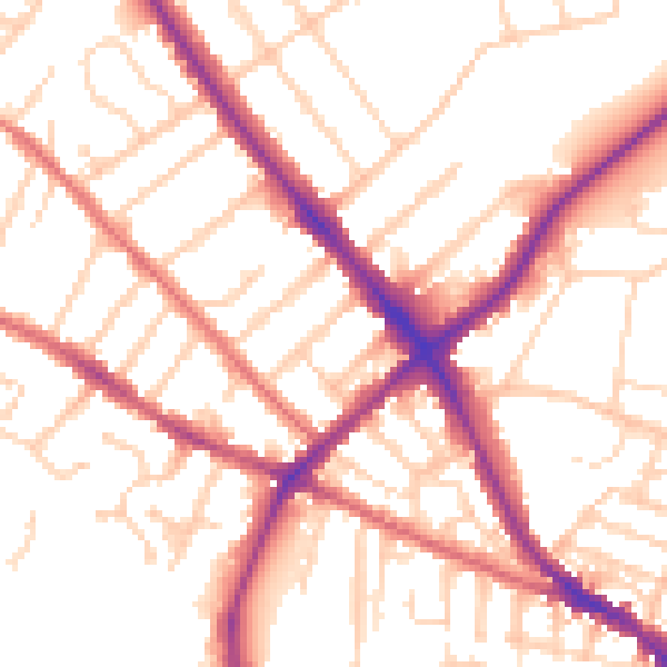 Daytime road noise heatmap for IP1 4BY
