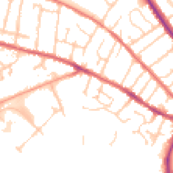 Daytime road noise heatmap for IP1 4DN