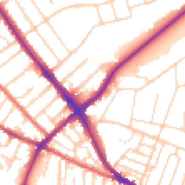 Daytime road noise heatmap for IP1 4EF