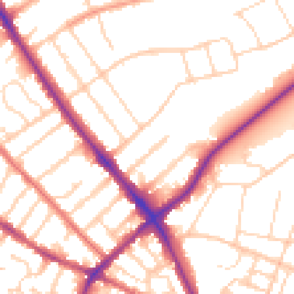 Daytime road noise heatmap for IP1 4EH