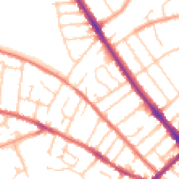 Daytime road noise heatmap for IP1 4ET