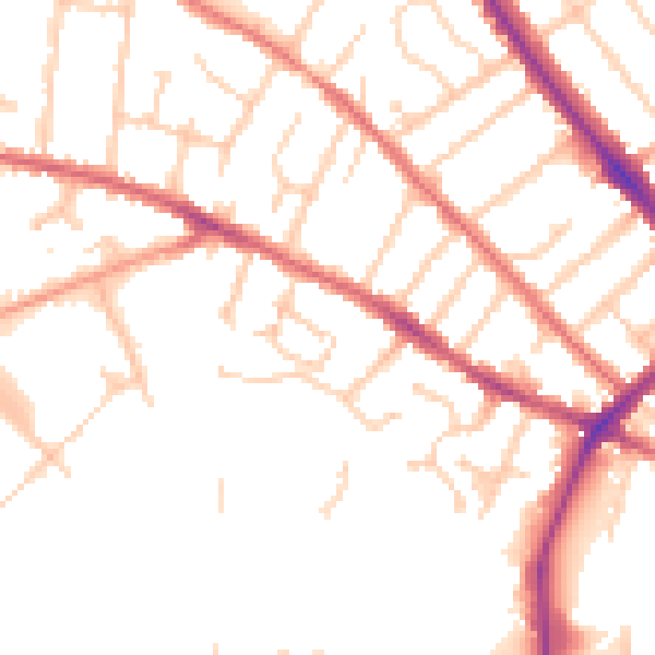Daytime road noise heatmap for IP1 4FB