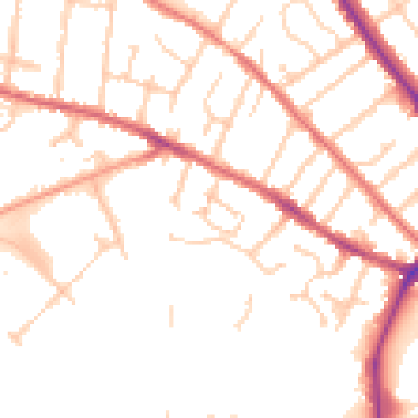 Daytime road noise heatmap for IP1 4FE