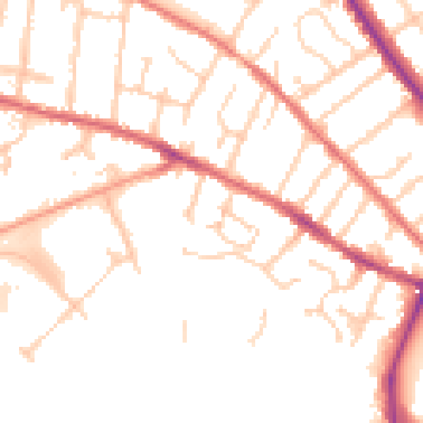 Daytime road noise heatmap for IP1 4FF