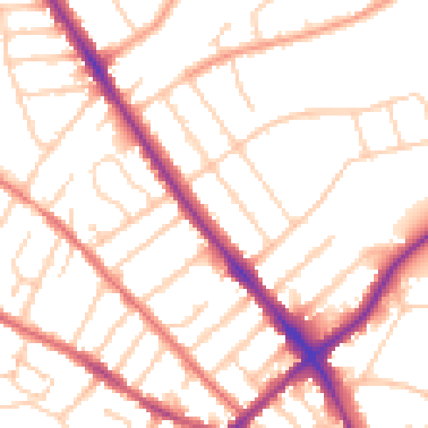 Daytime road noise heatmap for IP1 4HD