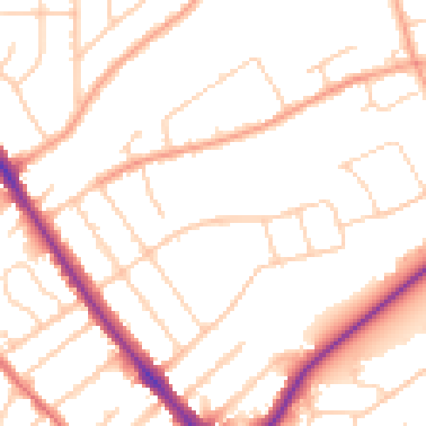 Daytime road noise heatmap for IP1 4HJ