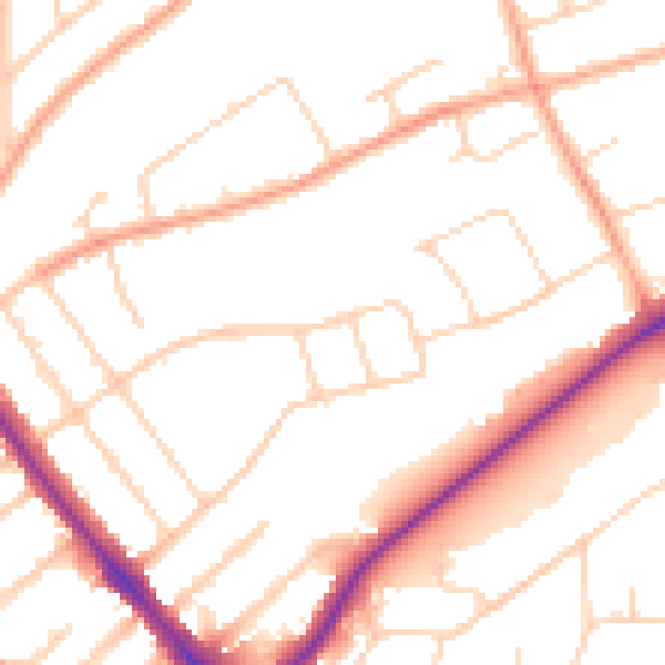 Daytime road noise heatmap for IP1 4HN