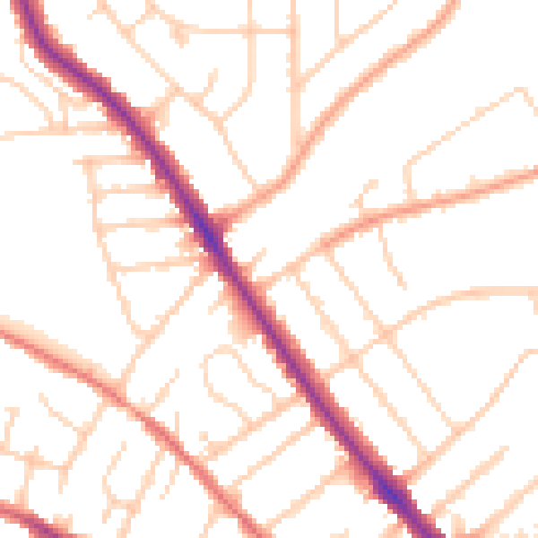 Daytime road noise heatmap for IP1 4JD