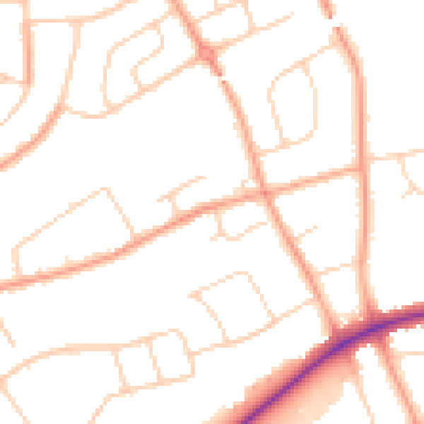 Daytime road noise heatmap for IP1 4JY