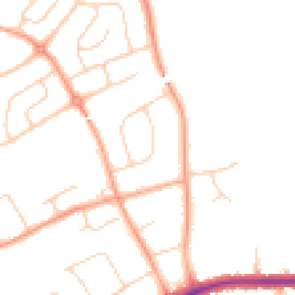 Daytime road noise heatmap for IP1 4LT