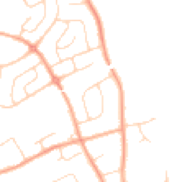 Daytime road noise heatmap for IP1 4LU