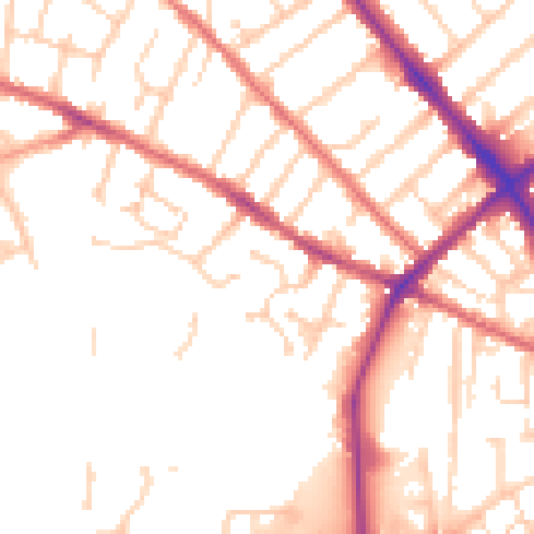 Daytime road noise heatmap for IP1 4QA