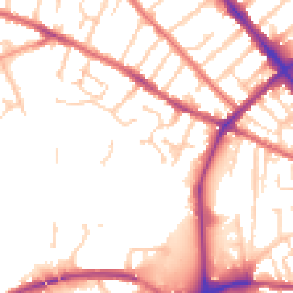 Daytime road noise heatmap for IP1 4QB