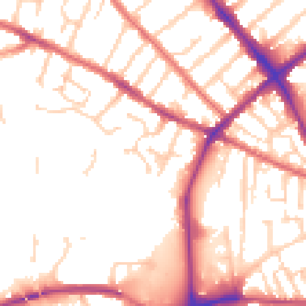 Daytime road noise heatmap for IP1 4QD