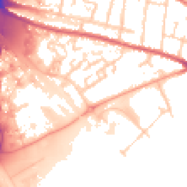 Daytime road noise heatmap for IP1 5AS