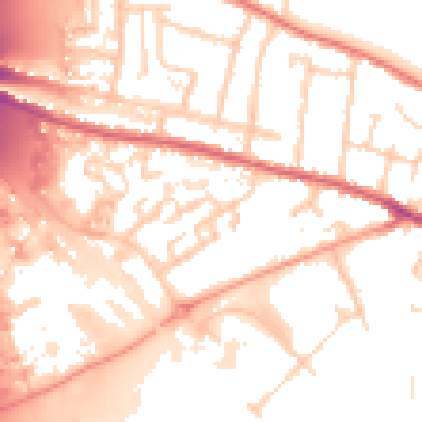 Daytime road noise heatmap for IP1 5AW
