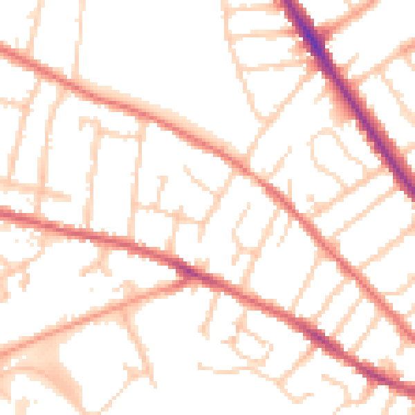 Daytime road noise heatmap for IP1 5BT