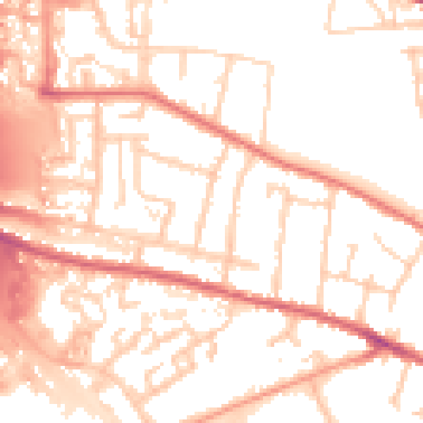 Daytime road noise heatmap for IP1 5HU