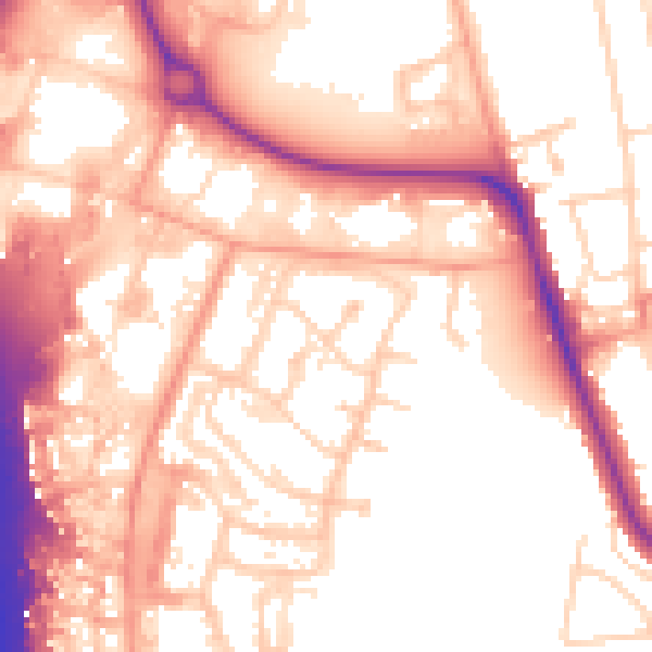 Daytime road noise heatmap for IP1 5NH